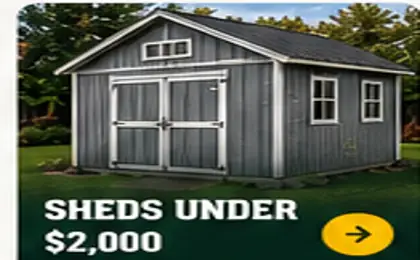 Compact gray storage shed